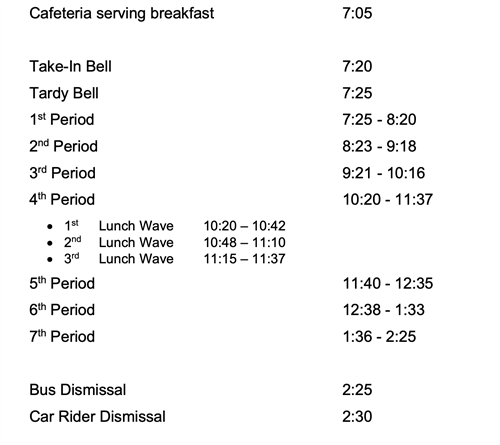 schedule